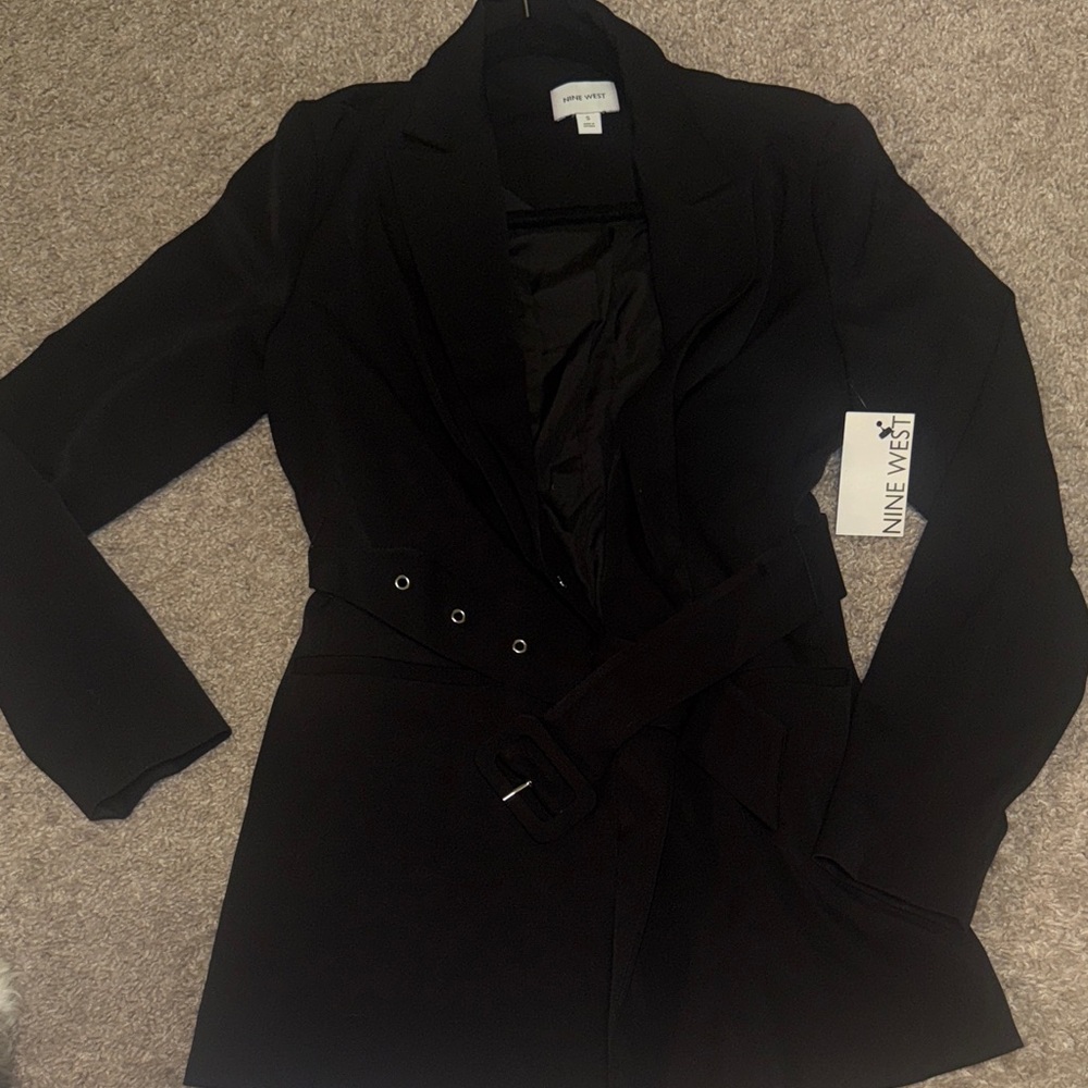 Nine West Black Belted Blazer